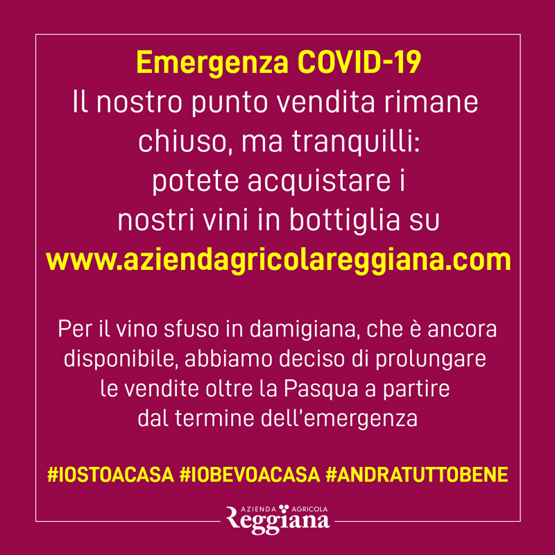 Emergenza COVID-19 – Punto di vendita chiuso